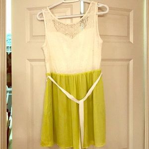 Lime & White mini dress